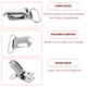 24mm Silver Metal Clasp Clip-On Holders - (Pack of 10)